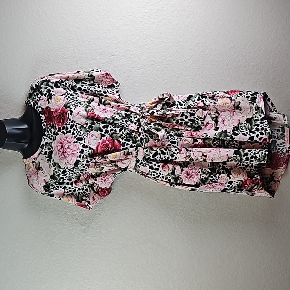 LuLaRoe | NWOT Floral Animal Print Mitzi Dolman Sleeves Hi-Low Fitted Tunic XL